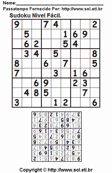 Sudoku Para Imprimir Com Respostas 256