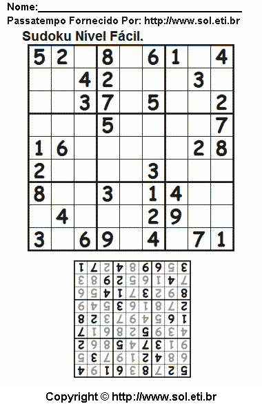 Sudoku Para Imprimir Com Respostas 259