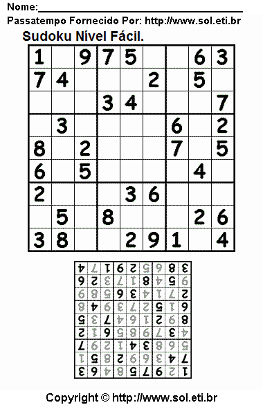 Sudoku Para Imprimir Com Respostas 26