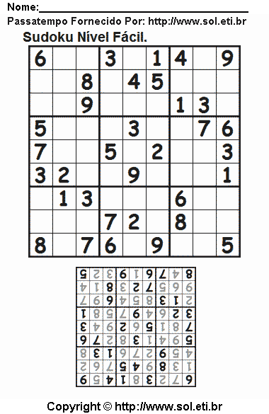 Sudoku Para Imprimir Com Respostas 260