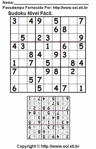Sudoku Para Imprimir Com Respostas 266
