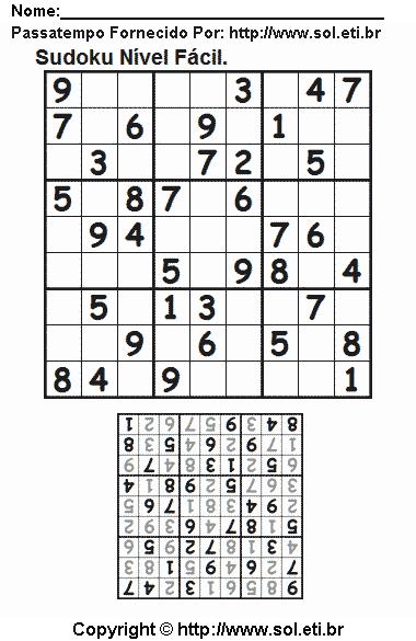 Sudoku Para Imprimir Com Respostas 268