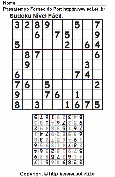 Sudoku Para Imprimir Com Respostas 271