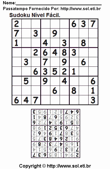 Sudoku Para Imprimir Com Respostas 273