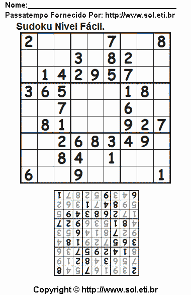 Sudoku Para Imprimir Com Respostas 274