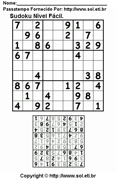 Sudoku Para Imprimir Com Respostas 275