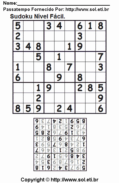 Sudoku Para Imprimir Com Respostas 276