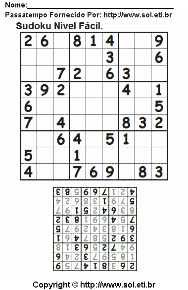 Sudoku Para Imprimir Com Respostas 277