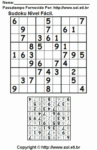 Sudoku Para Imprimir Com Respostas 278