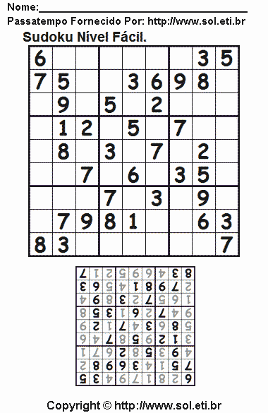 Sudoku Para Imprimir Com Respostas 280