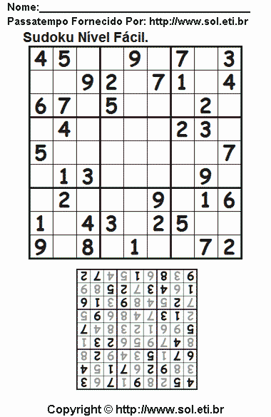 Sudoku Para Imprimir Com Respostas 281