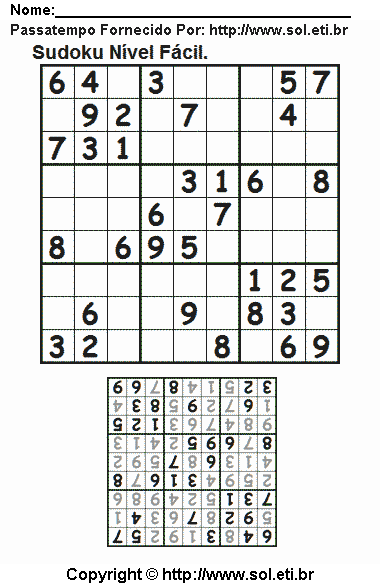 Sudoku Para Imprimir Com Respostas 284