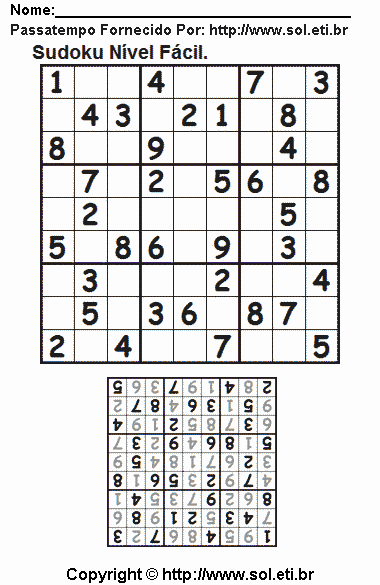 Sudoku Para Imprimir Com Respostas 287