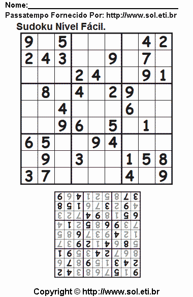 Sudoku Para Imprimir Com Respostas 288