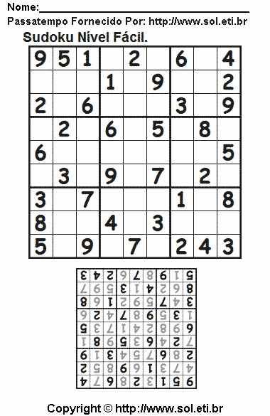 Sudoku Para Imprimir Com Respostas 291