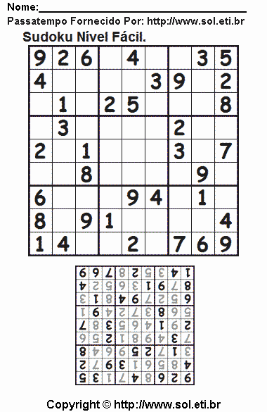 Sudoku Para Imprimir Com Respostas 294