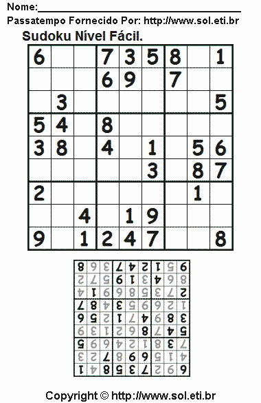 Sudoku Para Imprimir Com Respostas 295