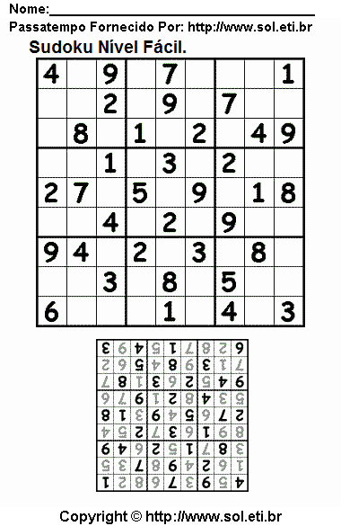 Sudoku Para Imprimir Com Respostas 297