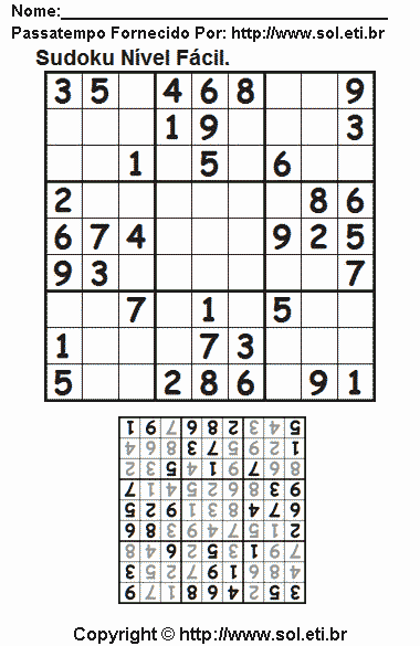 Sudoku Para Imprimir Com Respostas 298
