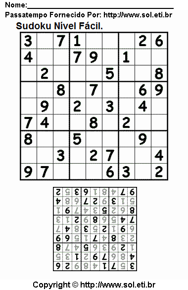 Sudoku Para Imprimir Com Respostas 3