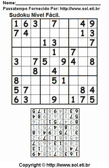 Sudoku Para Imprimir Com Respostas 301