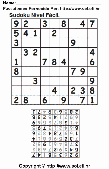 Sudoku Para Imprimir Com Respostas 302