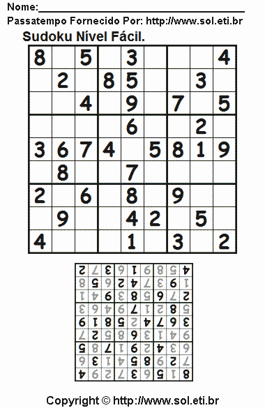 Sudoku Para Imprimir Com Respostas 306