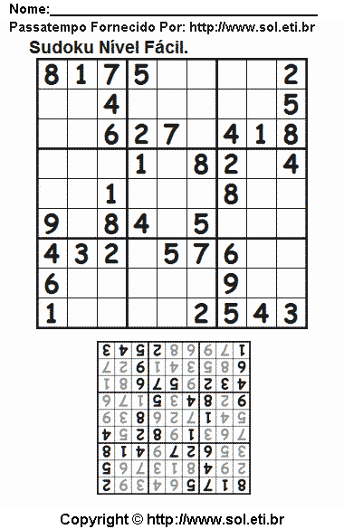 Sudoku Para Imprimir Com Respostas 317