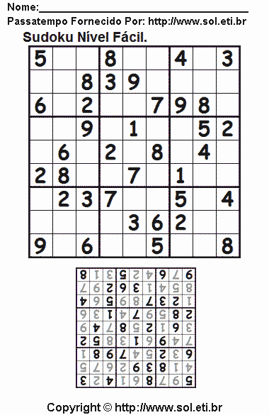 Sudoku Para Imprimir Com Respostas 318