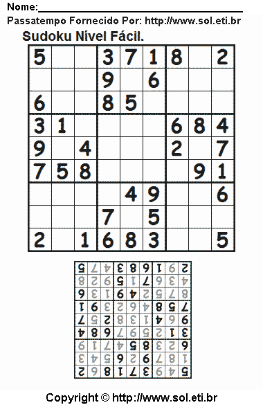 Sudoku Para Imprimir Com Respostas 324