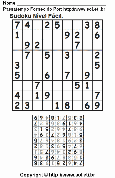 Sudoku Para Imprimir Com Respostas 329