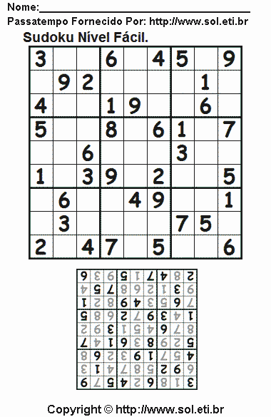 Sudoku Para Imprimir Com Respostas 338