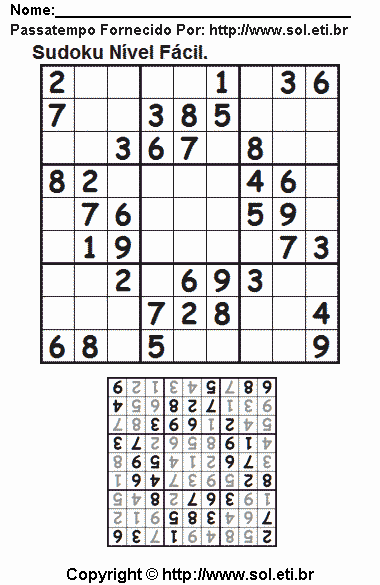 Sudoku Para Imprimir Com Respostas 340