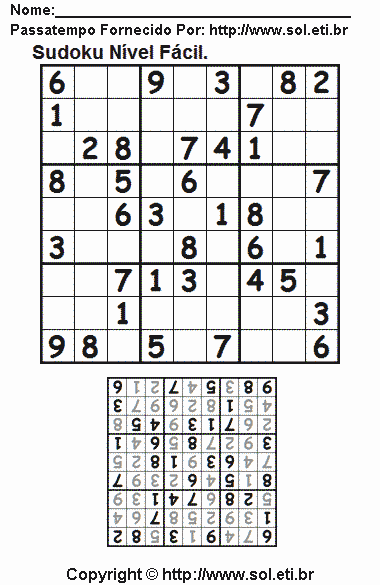 Sudoku Para Imprimir Com Respostas 343