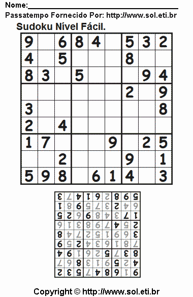 Sudoku Para Imprimir Com Respostas 346