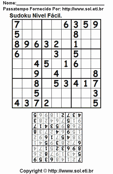 Sudoku Para Imprimir Com Respostas 362