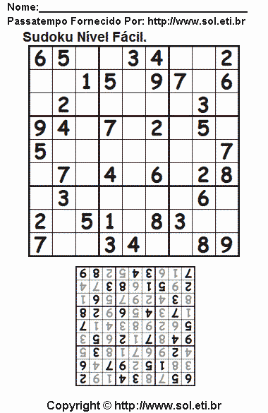 Sudoku Para Imprimir Com Respostas 365