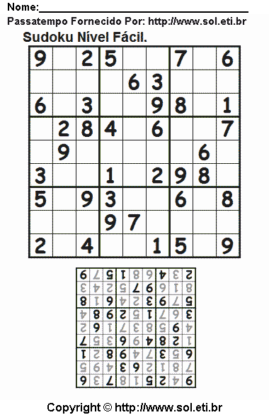Sudoku Para Imprimir Com Respostas 367