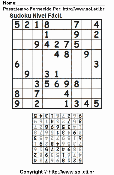 Sudoku Para Imprimir Com Respostas 371