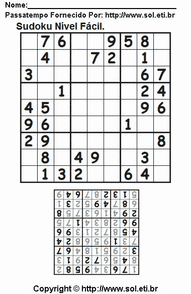 Sudoku Para Imprimir Com Respostas 376