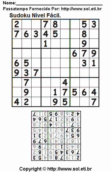 Sudoku Para Imprimir Com Respostas 381