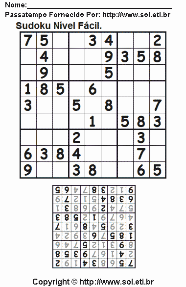 Sudoku Para Imprimir Com Respostas 389