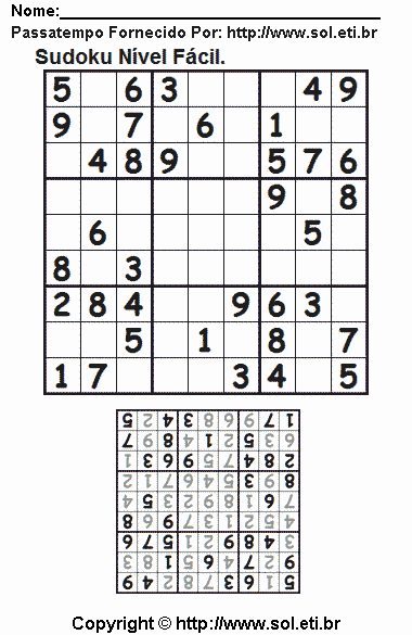 Sudoku Para Imprimir Com Respostas 390