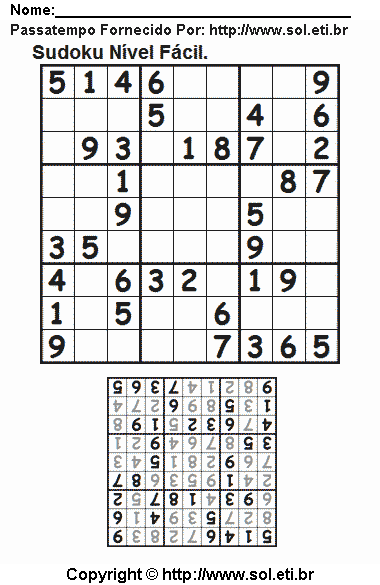Sudoku Para Imprimir Com Respostas 392