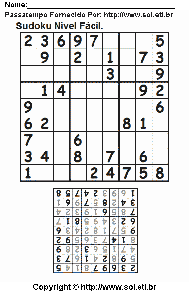 Sudoku Para Imprimir Com Respostas 396