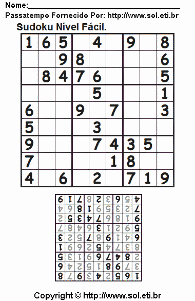 Sudoku Para Imprimir Com Respostas 398