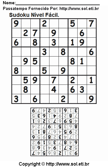 Sudoku Para Imprimir Com Respostas 400