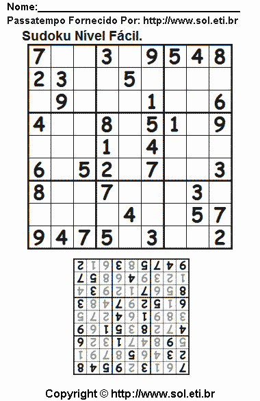 Sudoku Para Imprimir Com Respostas 401