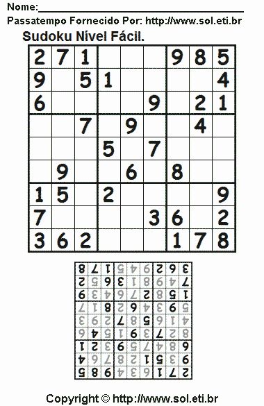 Sudoku Para Imprimir Com Respostas 405