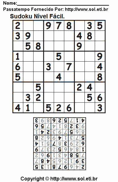 Sudoku Para Imprimir Com Respostas 406